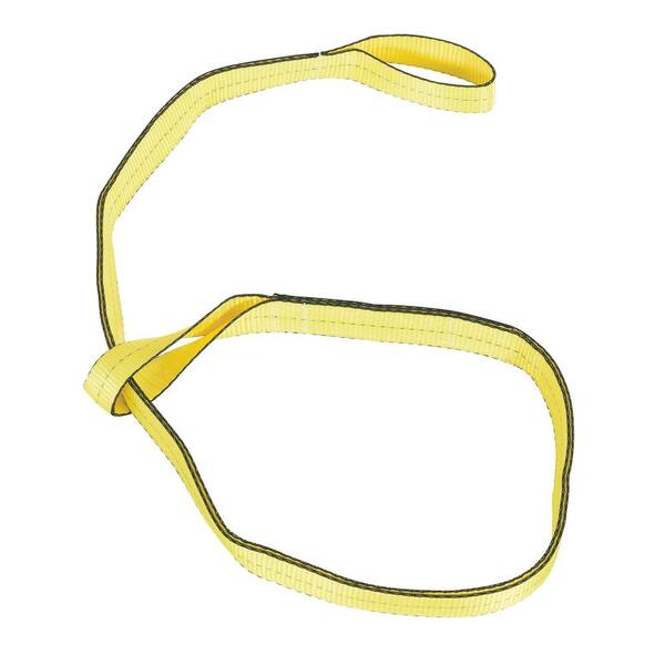 4" x 8' 2-Ply Yellow Poly Web Lifting Sling Reinforced Eye Tow Strap 