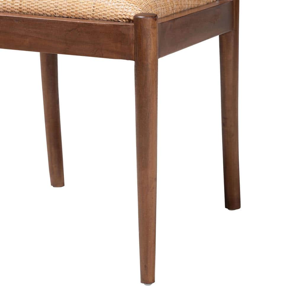 Maryland Natural Rattan and Acacia Wood Brown Side Chair