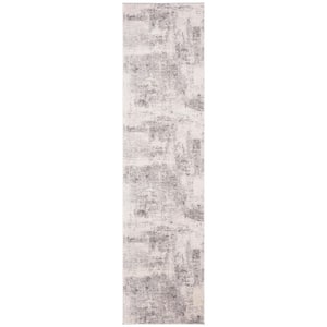 Invista Grey/Ivory 2 ft. x 8 ft. Geometric Abstract Runner Rug