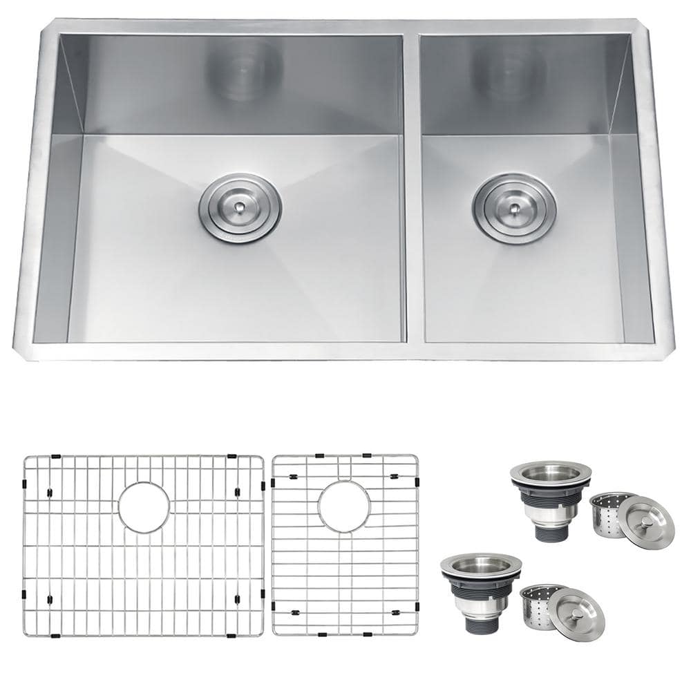 Ruvati 32-inch Stainless Steel Double Bowl Undermount Kitchen Sink
