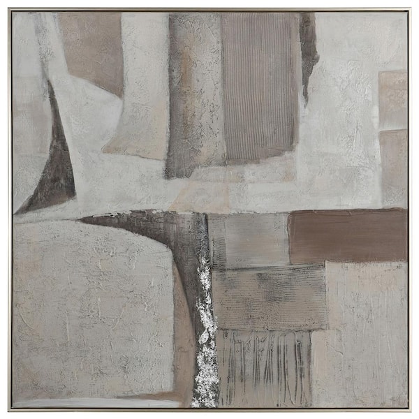 Stepping Stones Stepping Stones I Champagne Frame Framed Abstract Art Print 47.2 in. x 47.2 in.