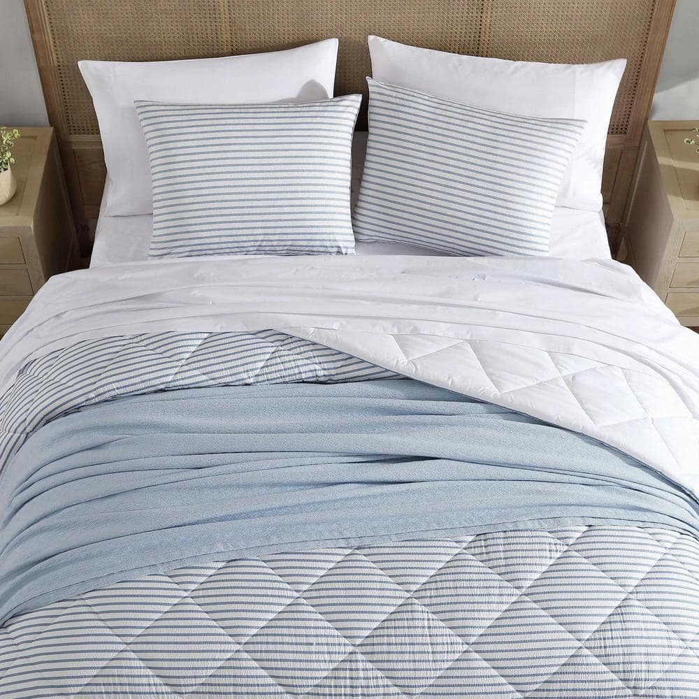 King Navy Dusk Reversible Microfiber Comforter Set