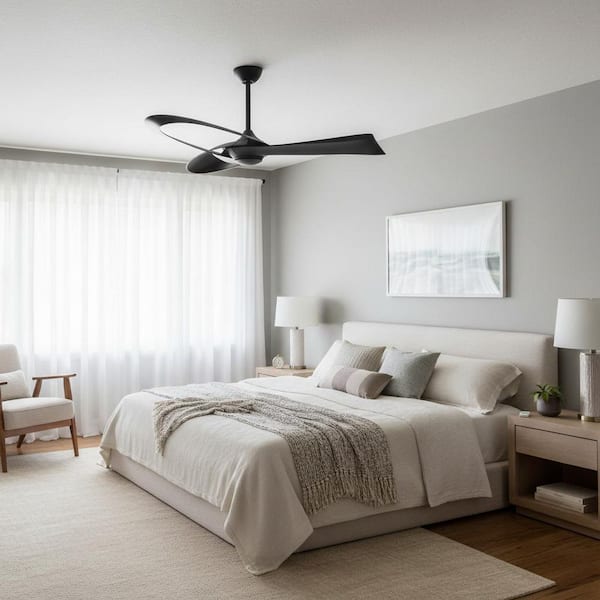 Bowie 52 in. 6 Fan Speeds Ceiling Fan in Black with Remote Control