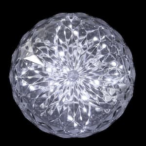 20-Light LED Clear Hanging Crystal Sphere Ball Outdoor Christmas Decoration