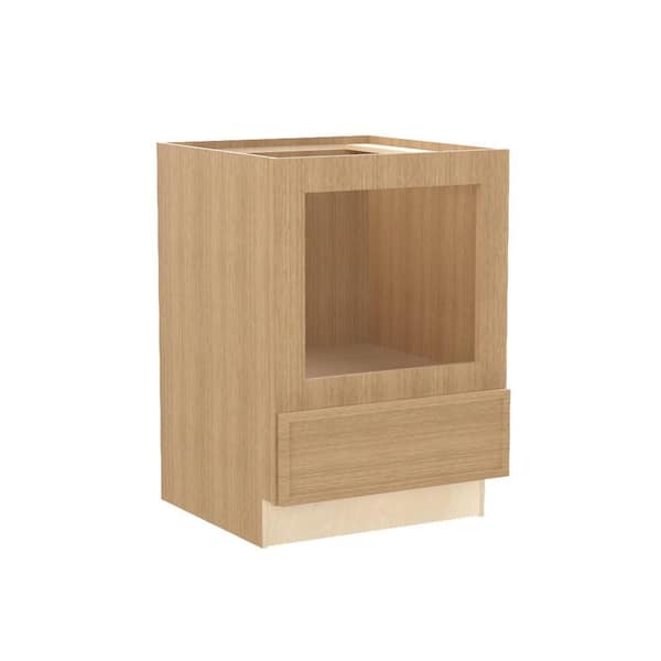 Home Decorators Collection Franklin 24 in. W x 24 in. D x 34.5 in. H Assembled Plywood Microwave Base Kitchen Cabinet in Vanguard Oak with SftClose