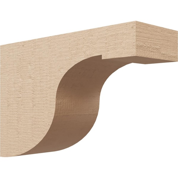 Ekena Millwork Classic Series 3 5 in. x 15 in. x 10 in. Del Monte Rough Cedar Woodgrain Timberthane Polyurethane Corbel in Primed Tan
