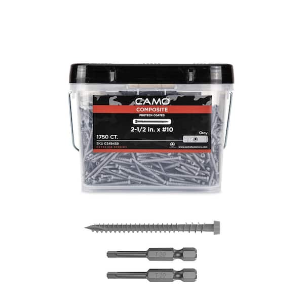 CAMO #10 2-1/2 in. Gray Star Drive Trim-Head Composite Deck Screw (1750-Count)