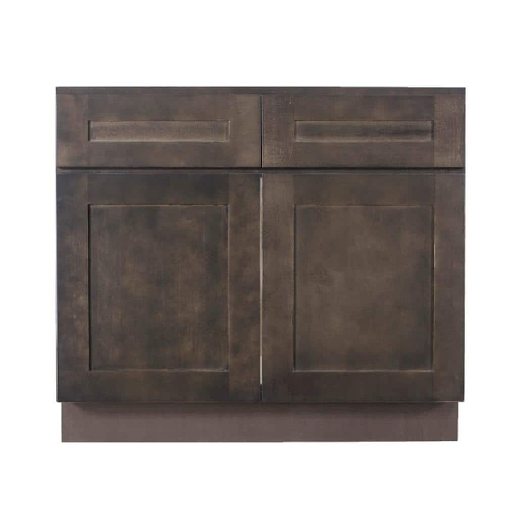 Lancaster Shaker Assembled 42 in. x 34.5 in. x 24 in. Sink Base Cabinet with 2 Doors in Vintage Charcoal price history on PriceWatchPro