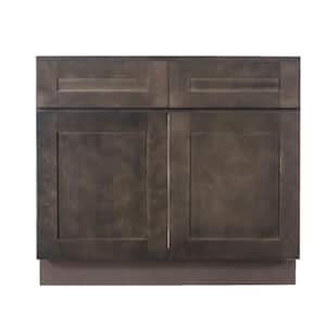 Lancaster Shaker Assembled 42 in. x 34.5 in. x 24 in. Sink Base Cabinet with 2 Doors in Vintage Charcoal