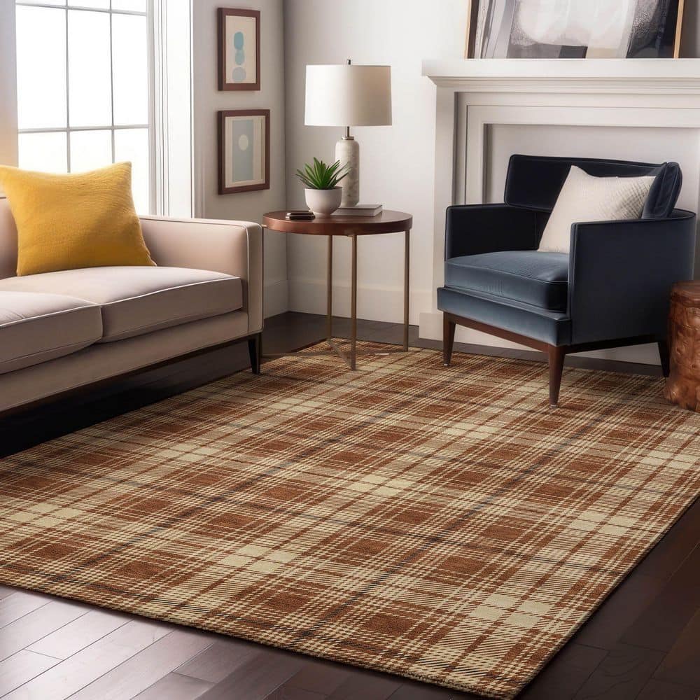 Mayfield Premium Machine Washable Abstract AMF993 Paprika 3 ft. x 4 ft. Area Rug price history on PriceWatchPro