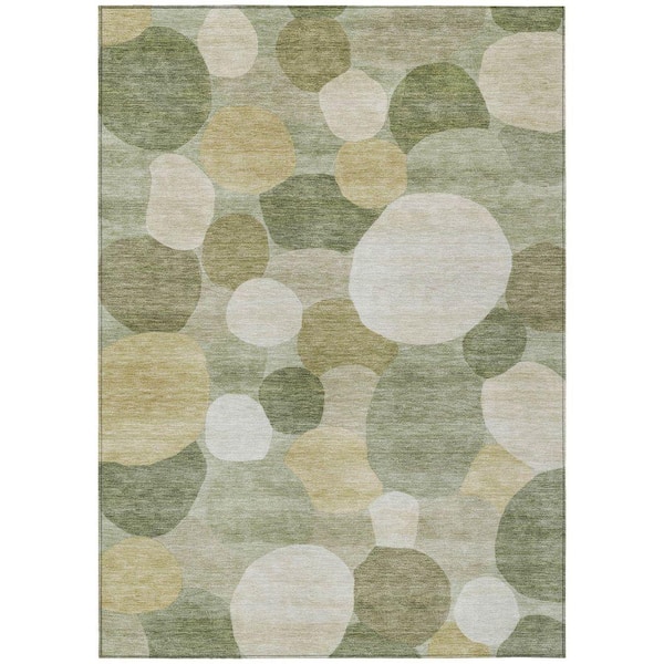 Chantille Machine Washable Indoor/Outdoor Abstract ACN2375 Sage 5 ft. x 7 ft. 6 in. Area Rug