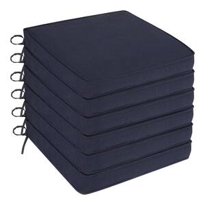 20 in. x 4 in. Midnight Square Outdoor Medium Seat Pad Cushion (6-Pack)