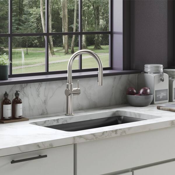 KOHLER Cairn Matte Black Granite Composite 33 .5 in. Double