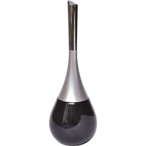 Bath Free Standing Toilet Bowl Brush and Holder Water Drop Black
