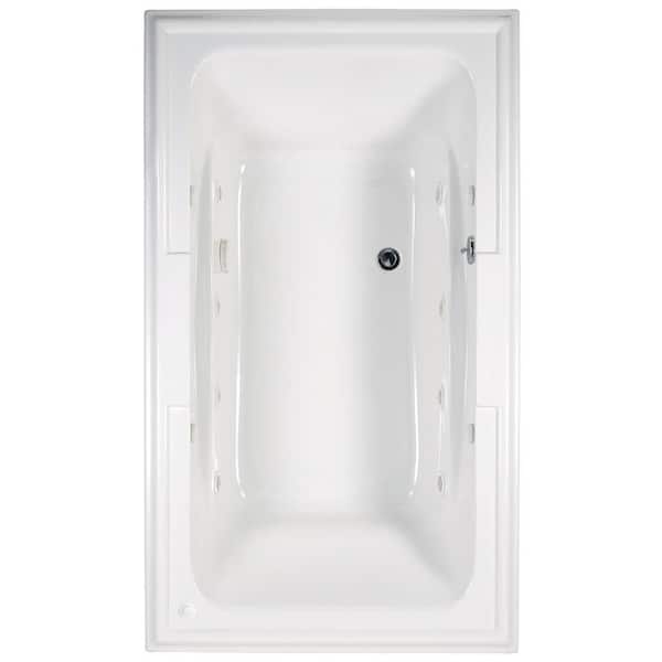 American Standard Town Square 72 in. x 42 in. Center Drain EcoSilent Whirlpool Tub in Arctic White