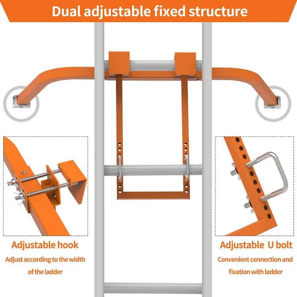 Ladder Stabilizer Heavy Duty Steel Accessory for Roof Gutter Wall Non-Slip Rubber Pad 450 lbs Capacity Reach 36 in. H