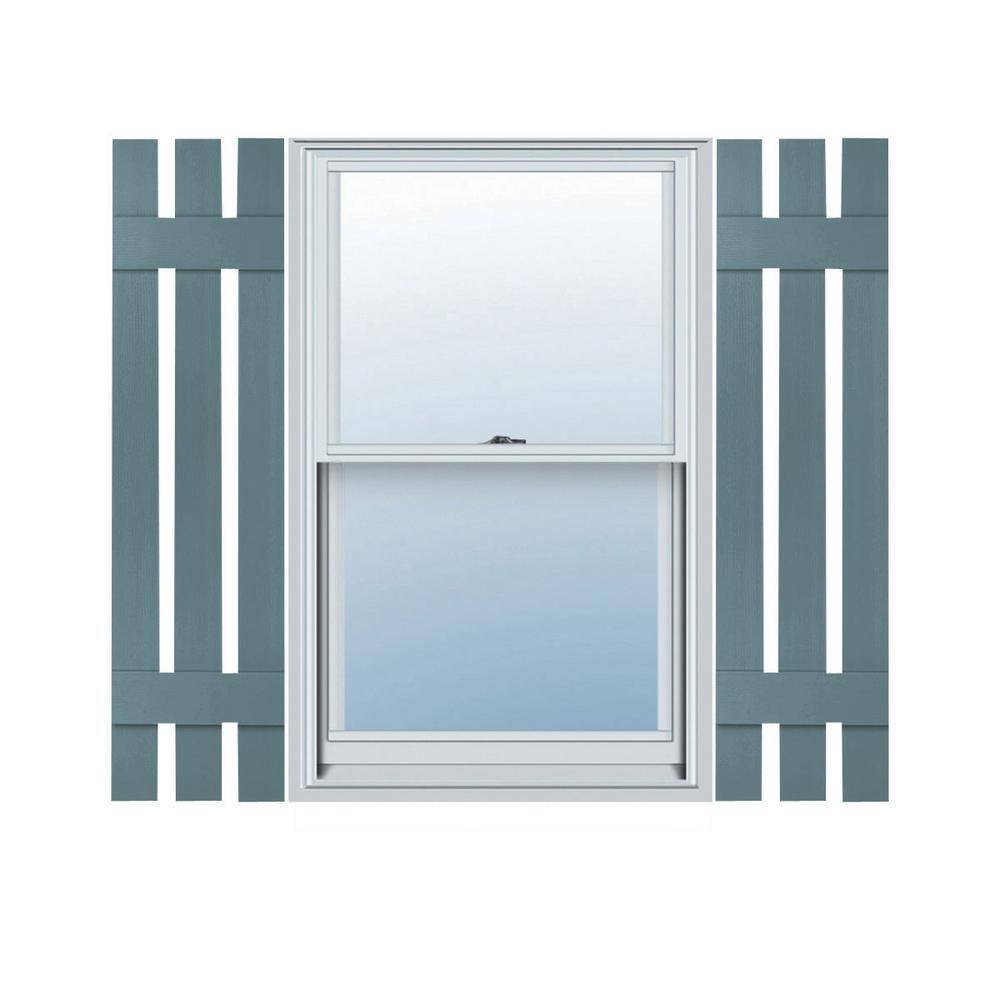 Wedgewood Blue 35" Vinyl Board-n-Batten Shutters with Hardware