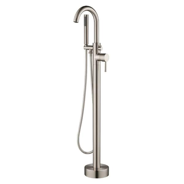 Woodbridge Single Handle Freestanding Floor Mount Tub Faucet Bathtub Filler With Hand Shower In 3104