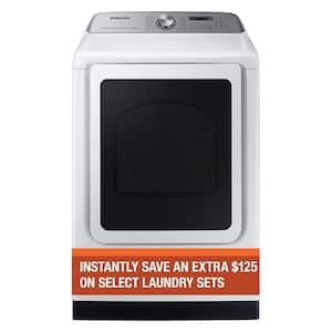 7.4 cu. ft. Vented Smart Front Load Electric Dryer with Steam Sanitize+ in White