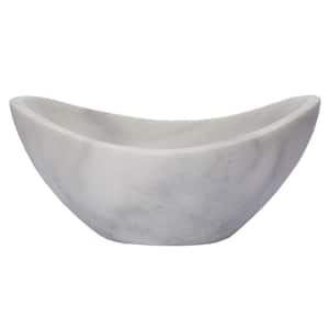 Small Canoe Vessel Sink in Guanxi White Marble