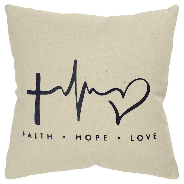 HomeRoots Natural Solid Polyester 20 in. x 20 in. Throw Pillow