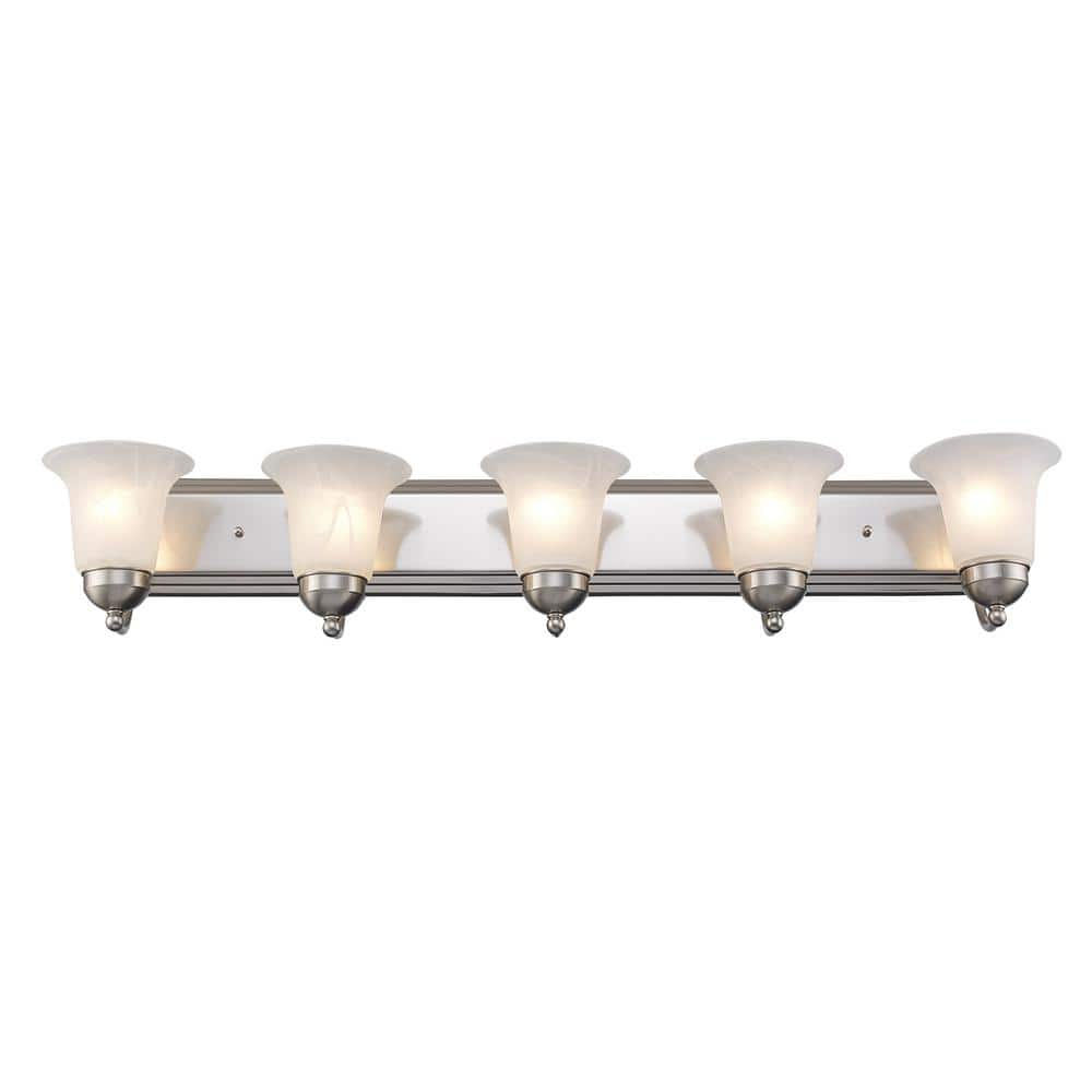 UPC 736916241274 product image for Cabernet Collection 38 in. 5-Light Brushed Nickel Bathroom Vanity Light Fixture  | upcitemdb.com