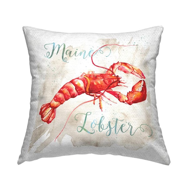 Stupell Industries Modern Maine Lobster Red Square Outdoor Throw Pillow
