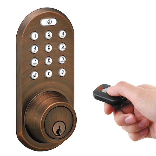 Single Cylinder Oil-Rubbed Bronze Touch Pad and Remote Electronic Deadbolt