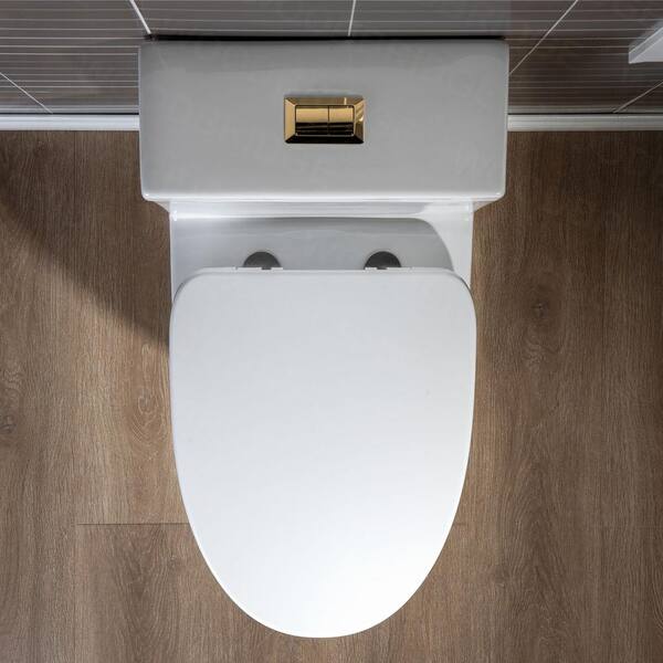 Fine Fixtures MOTB7GO-O One-Piece Dual Flush Free-Standing Toilet,1 & 1.6 GPF, Shiny Gold at KBA Home Studio