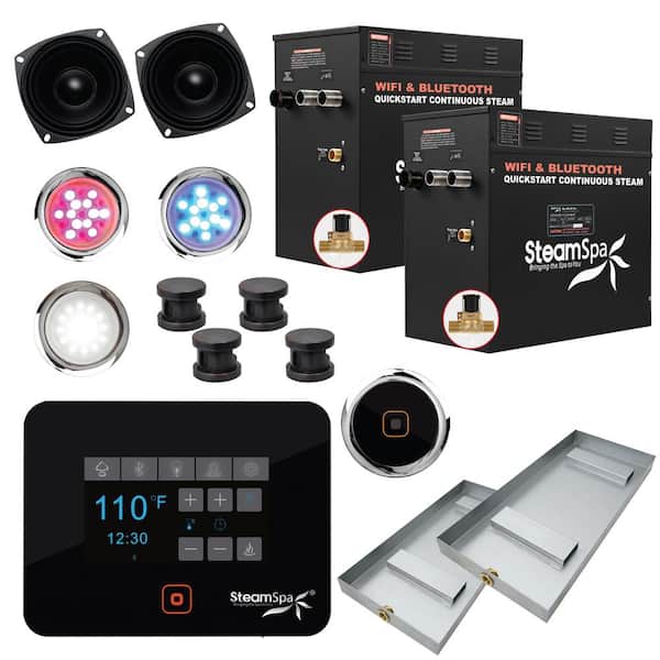 SteamSpa Black Series Wi-Fi and Bluetooth QuickStart Steam Bath Generator Package Control Kit in Oil Rubbed Bronze