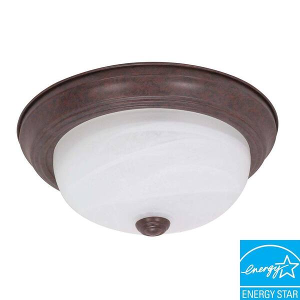 Glomar 2-Light Old Bronze Dome Flushmount