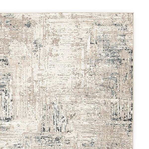 Toer Gray, White and Black 5 ft. x 7 ft. Geometric Area Rug