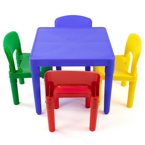 Humble Crew Playtime 5-Piece Primary Colors Kids Plastic Table and Chair Set  TC914 - The Home Depot