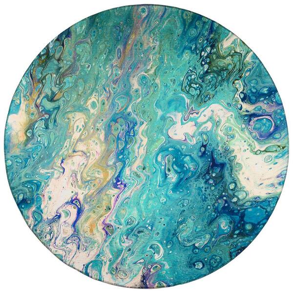 Addison Rugs Copeland Lagoon 8 ft. x 8 ft. Round Abstract Area Rug
