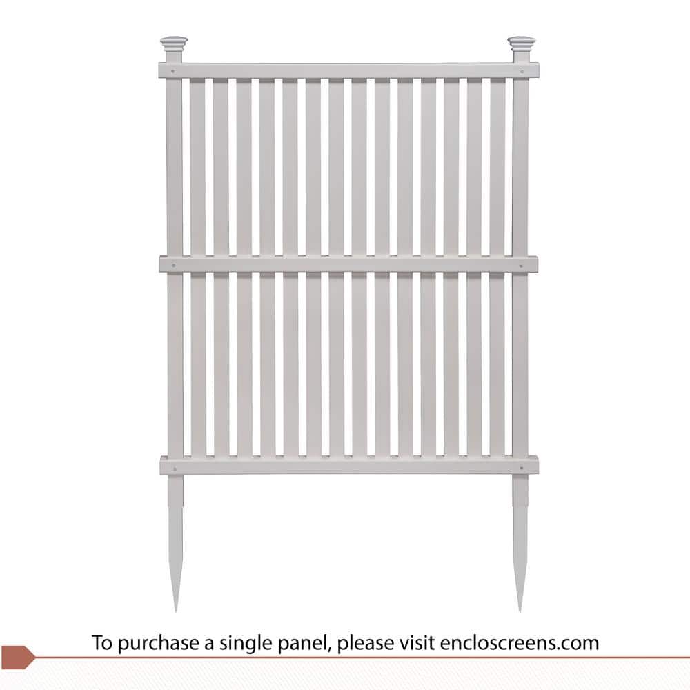 Wilmington White Vinyl No-Dig Privacy Screen Panels