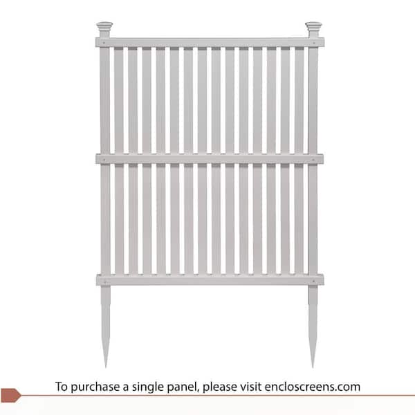 Enclo Privacy Screens 3.8 ft. H x 3 ft. W Wilmington White Vinyl Privacy Screen (2-Pack)
