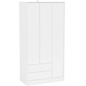 Cambridge White Wardrobe with 3 Doors and 2 Drawers