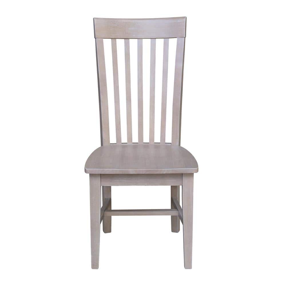 Eco-Friendly Solid Parawood High Slat Side Chair in Washed Gray Taupe