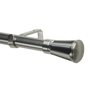 48 in. Non-Telescoping 1-1/8 in. Single Curtain Rod in Stainless with Jiboo Finial