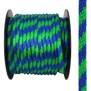 5/8 in. x 200 ft. Solid Braid Polypropylene Green and Blue Rope