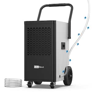 150 pt. 6,000 sq. ft. Buckless Industrial Dehumidifier in White with Drain Hose and Pump for Basement, ETL Ceritified