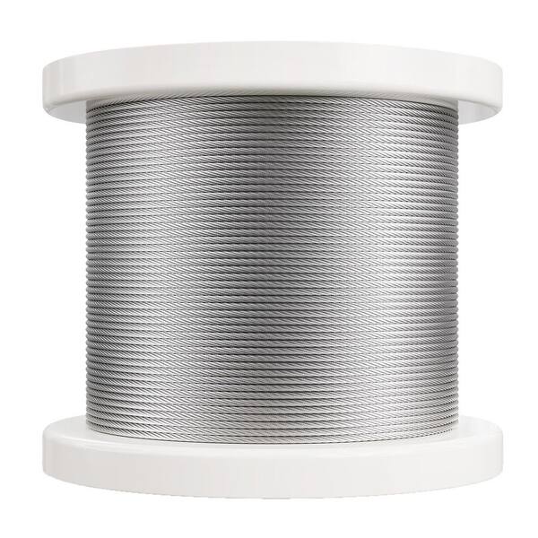 1/8 in. x 600 ft. Stainless Steel Coated Wire Rope Kit with Cutter and Gloves, 1600 lbs. Strength, for Decking, Fence