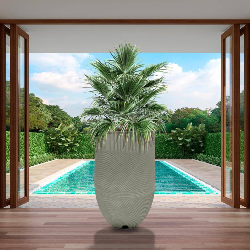 Argos Large Light Gray Polyethylene Resin Outdoor Planter