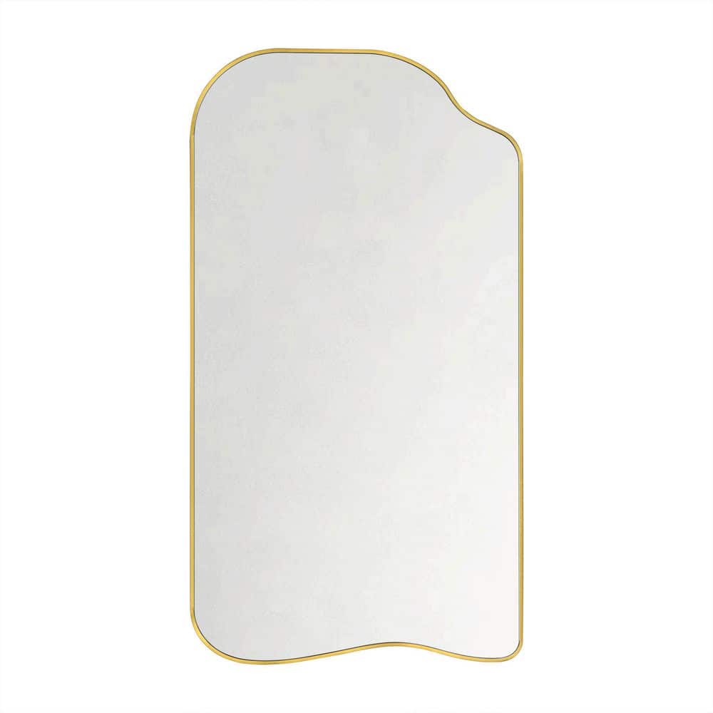 35 in. W x 65 in. H Novelty Metal Framed Floor Mirror Wall Mounted Bathroom Vanity Mirror in Gold price history on PriceWatchPro