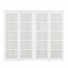96 in. x 80 in. 5-Lite White Tempered Frosted Glass Closet Sliding Door with Hardware