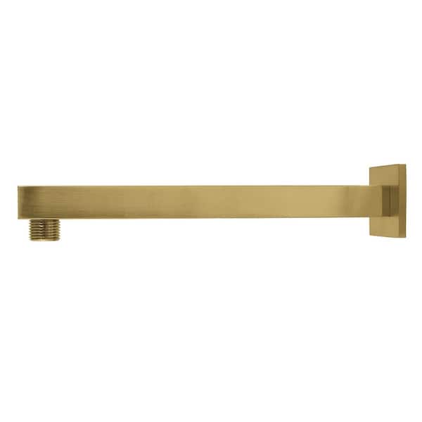 10 in. Shower Arm with Flange in Brushed Brass