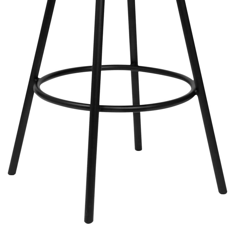 26" Black Faux Leather Metal Swivel Counter Stool