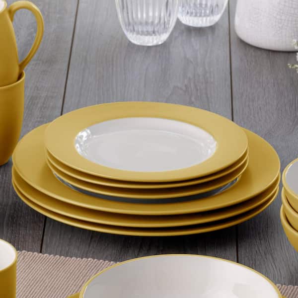 Noritake Colorwave Mustard 8.25 in. (Yellow) Stoneware Rim Salad