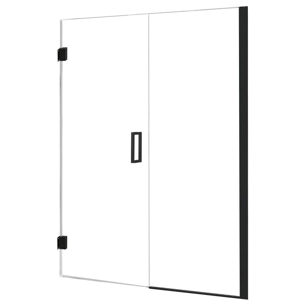 Marina 48 in. W x 74 in. H Pivot Door and Panel Semi Frameless Shower Door in Matte Black price history on PriceWatchPro
