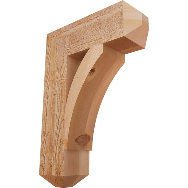 Ekena Millwork 6 in. x 28 in. x 20 in. Western Red Cedar Thorton Craftsman Rough Sawn Bracket